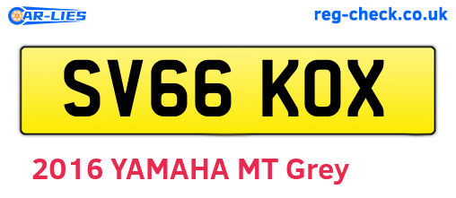 SV66KOX are the vehicle registration plates.