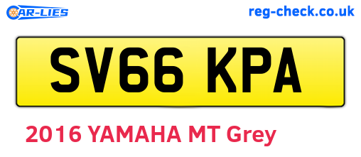 SV66KPA are the vehicle registration plates.