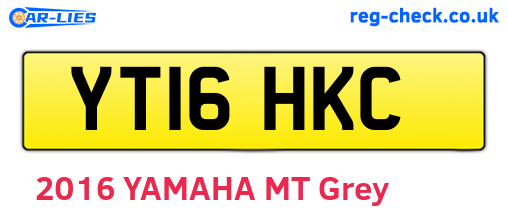 YT16HKC are the vehicle registration plates.