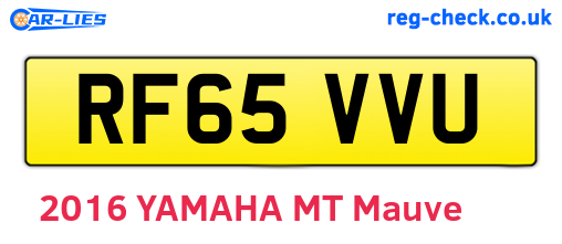 RF65VVU are the vehicle registration plates.
