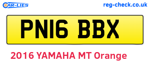 PN16BBX are the vehicle registration plates.
