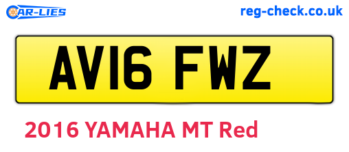AV16FWZ are the vehicle registration plates.