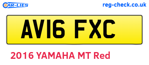 AV16FXC are the vehicle registration plates.