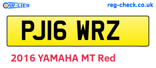 PJ16WRZ are the vehicle registration plates.