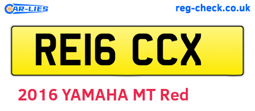 RE16CCX are the vehicle registration plates.