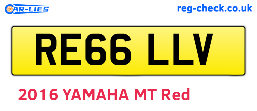 RE66LLV are the vehicle registration plates.