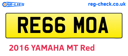 RE66MOA are the vehicle registration plates.