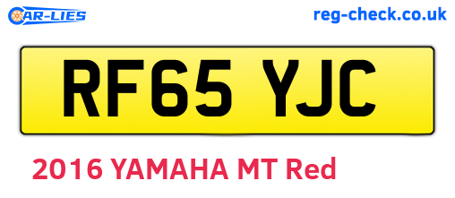 RF65YJC are the vehicle registration plates.