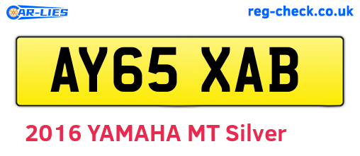 AY65XAB are the vehicle registration plates.