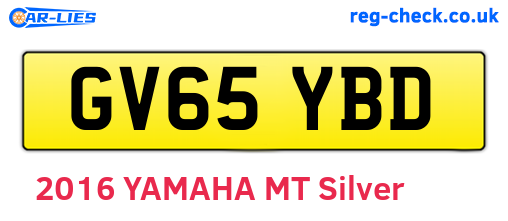 GV65YBD are the vehicle registration plates.
