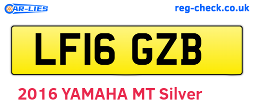 LF16GZB are the vehicle registration plates.
