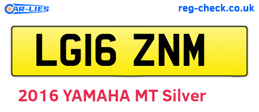 LG16ZNM are the vehicle registration plates.