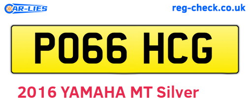 PO66HCG are the vehicle registration plates.
