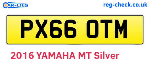 PX66OTM are the vehicle registration plates.