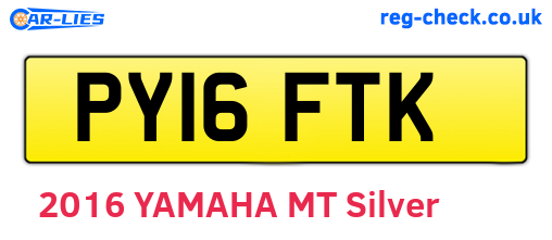 PY16FTK are the vehicle registration plates.