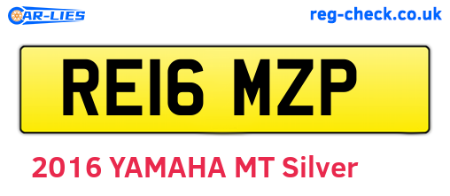 RE16MZP are the vehicle registration plates.