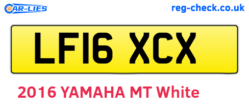 LF16XCX are the vehicle registration plates.