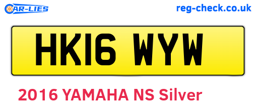 HK16WYW are the vehicle registration plates.