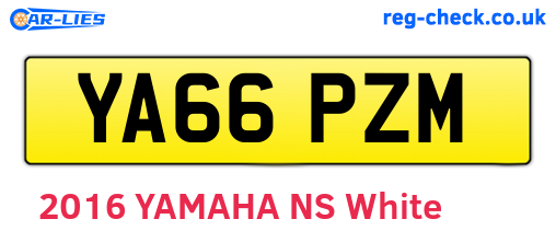 YA66PZM are the vehicle registration plates.