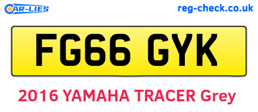 FG66GYK are the vehicle registration plates.