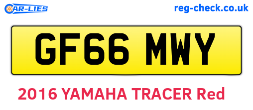 GF66MWY are the vehicle registration plates.