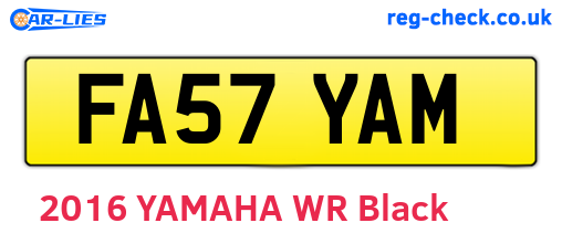 FA57YAM are the vehicle registration plates.