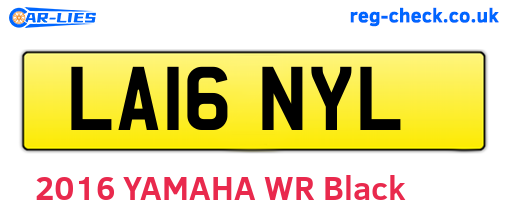 LA16NYL are the vehicle registration plates.