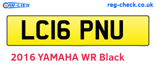 LC16PNU are the vehicle registration plates.