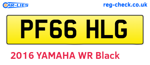 PF66HLG are the vehicle registration plates.