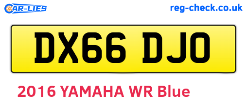 DX66DJO are the vehicle registration plates.