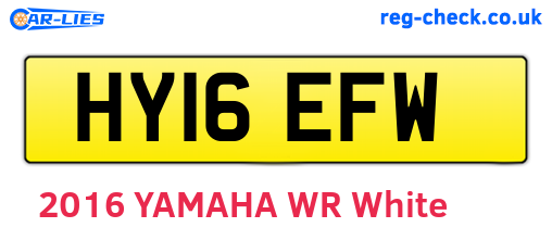 HY16EFW are the vehicle registration plates.