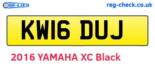 KW16DUJ are the vehicle registration plates.