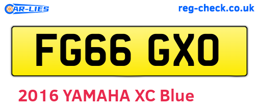 FG66GXO are the vehicle registration plates.