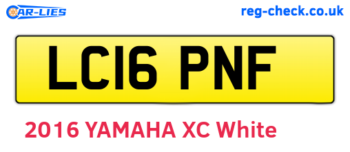 LC16PNF are the vehicle registration plates.