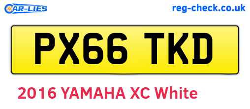 PX66TKD are the vehicle registration plates.