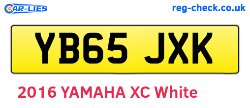 YB65JXK are the vehicle registration plates.
