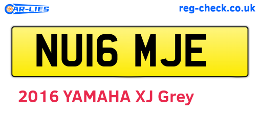 NU16MJE are the vehicle registration plates.