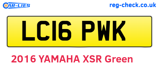 LC16PWK are the vehicle registration plates.