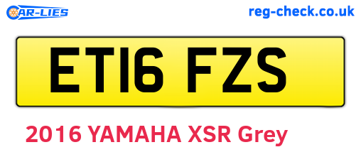 ET16FZS are the vehicle registration plates.