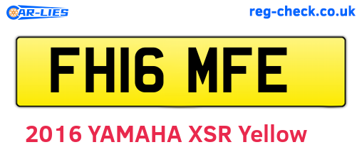 FH16MFE are the vehicle registration plates.
