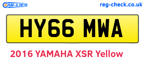 HY66MWA are the vehicle registration plates.