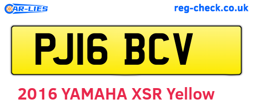 PJ16BCV are the vehicle registration plates.