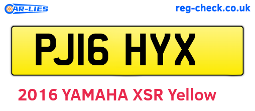 PJ16HYX are the vehicle registration plates.
