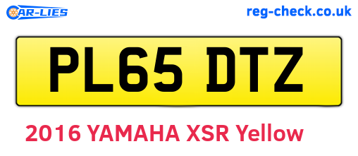 PL65DTZ are the vehicle registration plates.