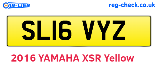 SL16VYZ are the vehicle registration plates.