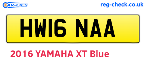 HW16NAA are the vehicle registration plates.