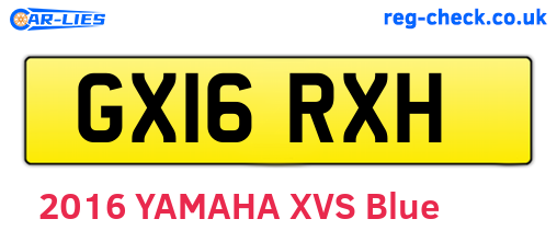 GX16RXH are the vehicle registration plates.