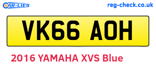 VK66AOH are the vehicle registration plates.