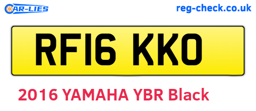 RF16KKO are the vehicle registration plates.