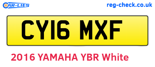 CY16MXF are the vehicle registration plates.
